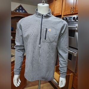 Carhartt Force Heavyweight Heathered Knit Base I/3 Zip Mock Neck - Size L